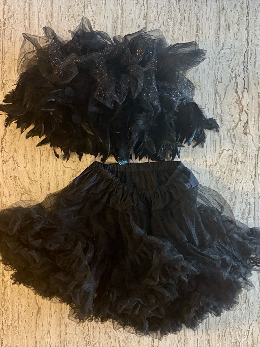 Black Petticoat Set - Feather and sparkle and Classic Tulle